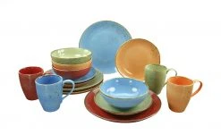 Peill+Putzler Kombiservice, 16-teilig Amalfi | Orange / Azurblau / Naturgrün / Feuerrot -Geschirr Verkaufsladen 11520518 7 201906142232