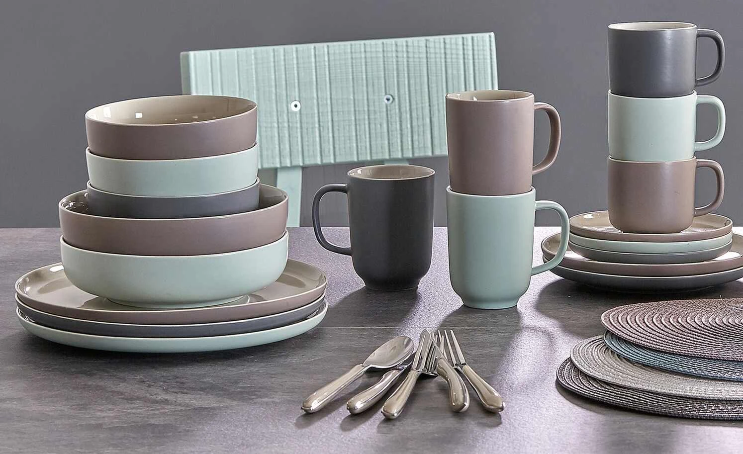 Ritzenhoff & Breker Tafelservice, 8-teilig Jasper | Mint / Weiß 3 Ritzenhoff & Breker Tafelservice, 8-teilig Jasper | Mint / Weiß